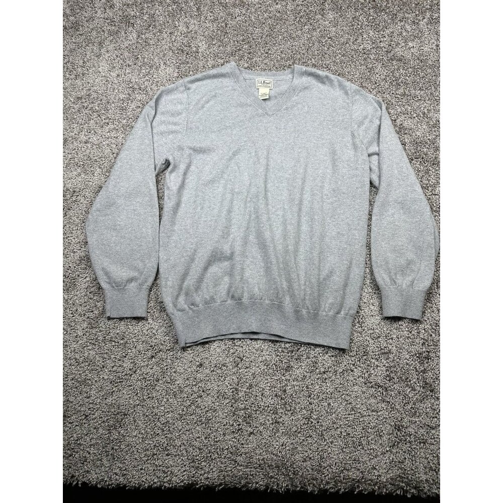 L.L. Bean Cashmere Blend Sweater Mens Large Gray Normcore Outdoors Soft Cozy
